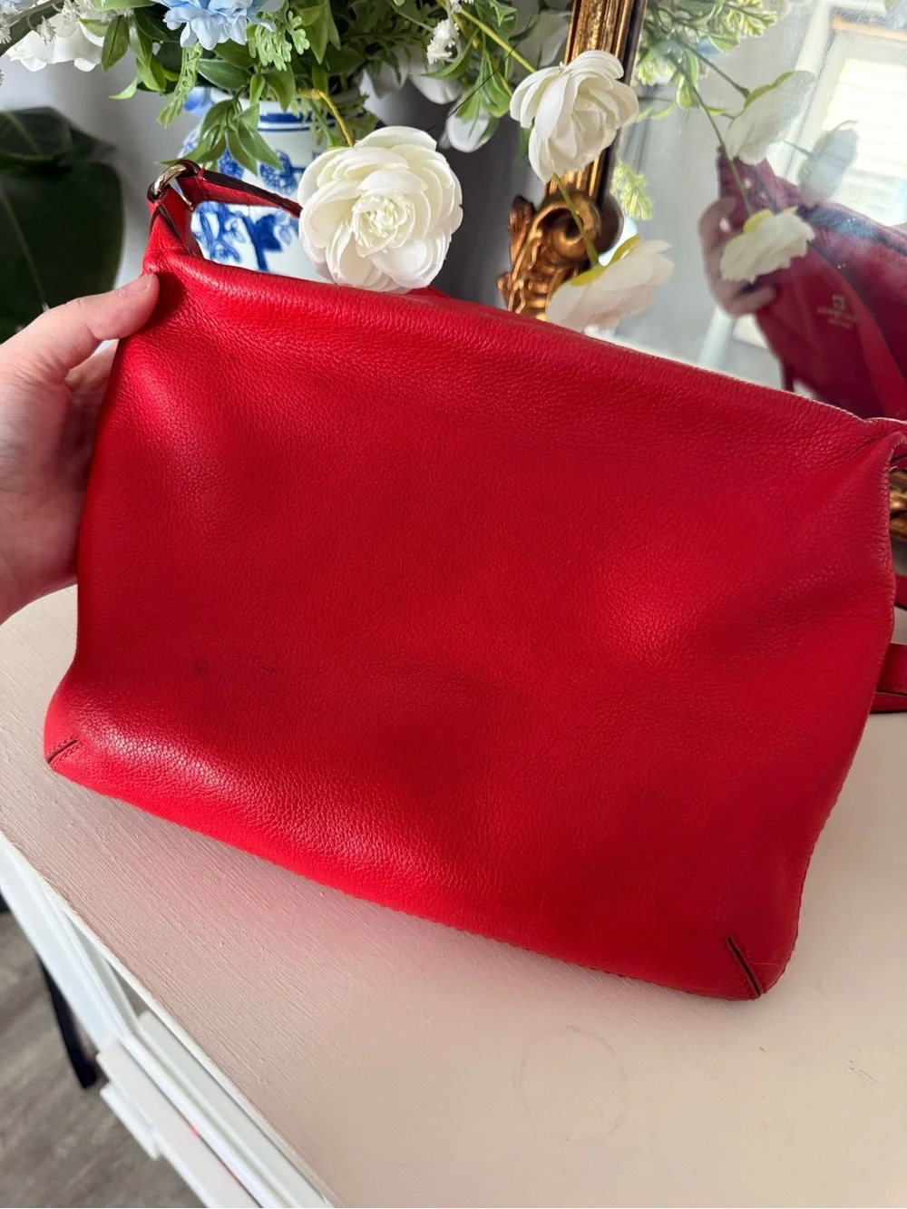 kate spade Pebbled Leather Crossbody Bag in Red
